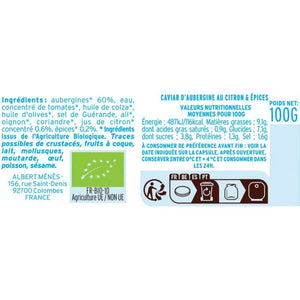 ALBERT MENES Organic Lemon & Spicy Eggplant Caviar 100 g