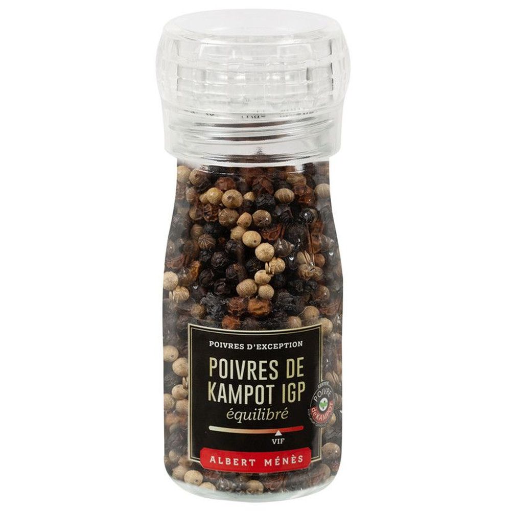 ALBERT MENES Peppercorns (white, black and red) from Kampot in Cambodgia) Mill 50g